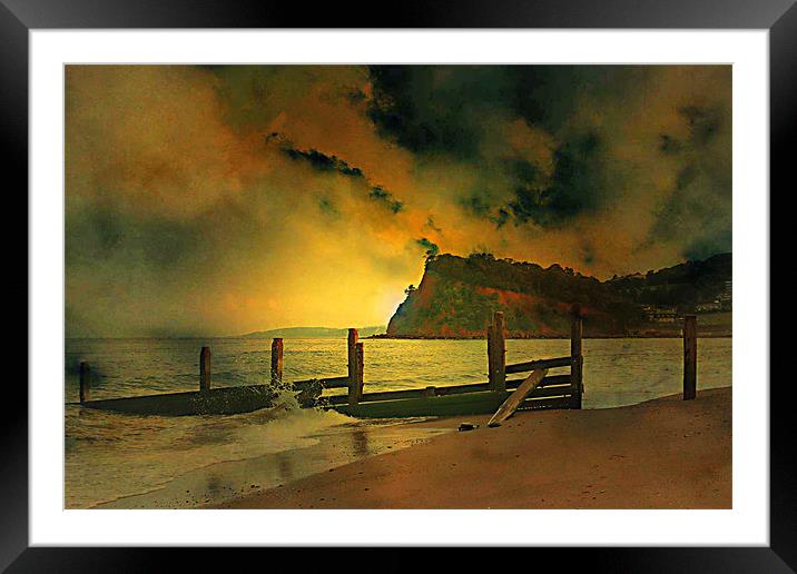 Shaldon cliffs Framed Mounted Print by kevin wise