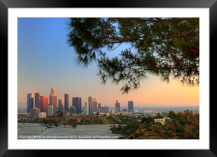 Blue Sky L.A. Framed Mounted Print by Panas Wiwatpanachat