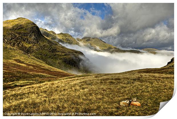 Crinkle Crags & Bow Fell - Cumbria Print by David Lewins (LRPS)
