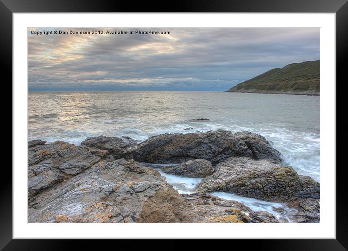 Swansea Bay High Tide Framed Mounted Print by Dan Davidson