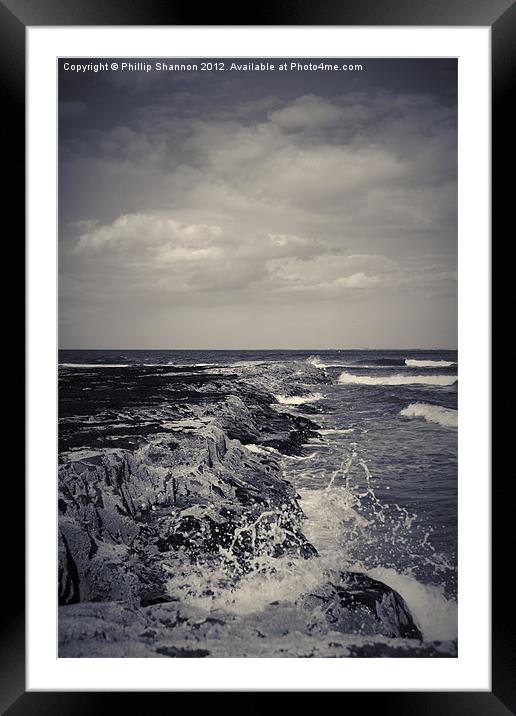 Waves crashing Framed Mounted Print by Phillip Shannon