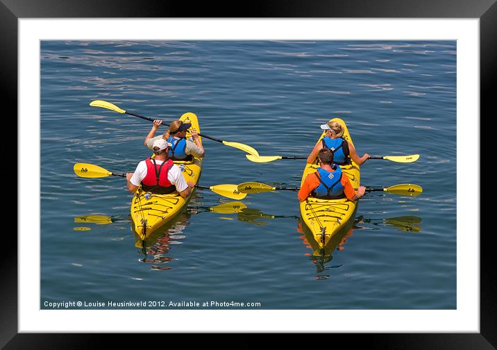 Kayakers, Bar Harbor, Maine Framed Mounted Print by Louise Heusinkveld
