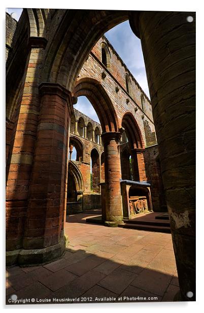 Interior of Lanercost Priory, Cumbria Acrylic by Louise Heusinkveld