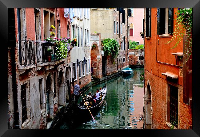 Canal in Venice Framed Print by barbara walsh