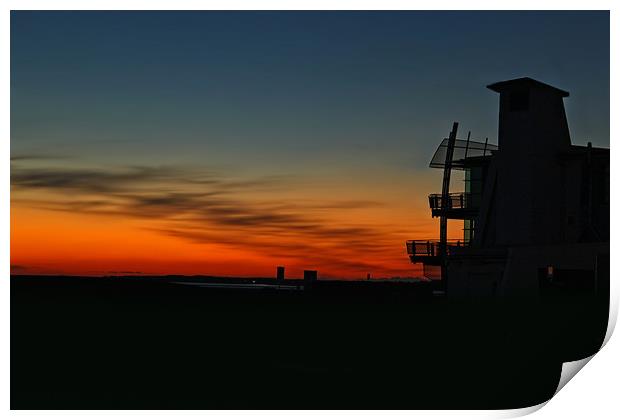 Llanelli Discovery Centre at Sunset. Print by Becky Dix