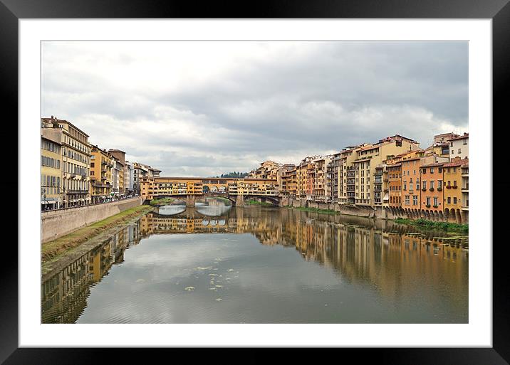 Ponte Vecchio Florence Tuscany Italy Framed Mounted Print by Diana Mower