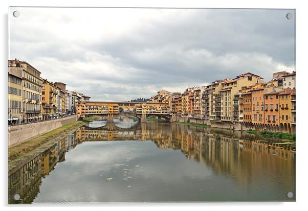 Ponte Vecchio Florence Tuscany Italy Acrylic by Diana Mower