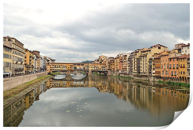Ponte Vecchio Florence Tuscany Italy Print by Diana Mower