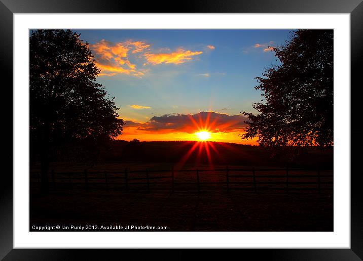 Autumn sunset Framed Mounted Print by Ian Purdy