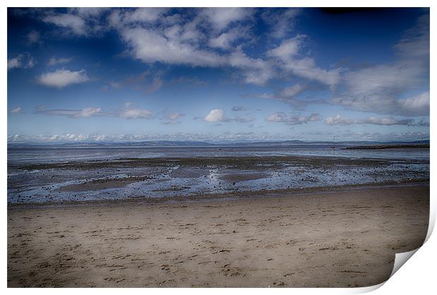 Little Fluffy Clouds Over Morecambe Print by Alan Gregson