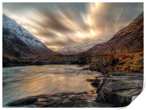 Dusk On The River Etive. Print by Aj’s Images