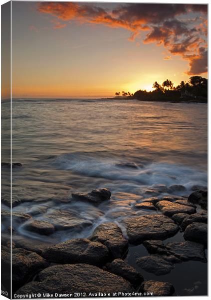 Paradise Sunset Canvas Print by Mike Dawson