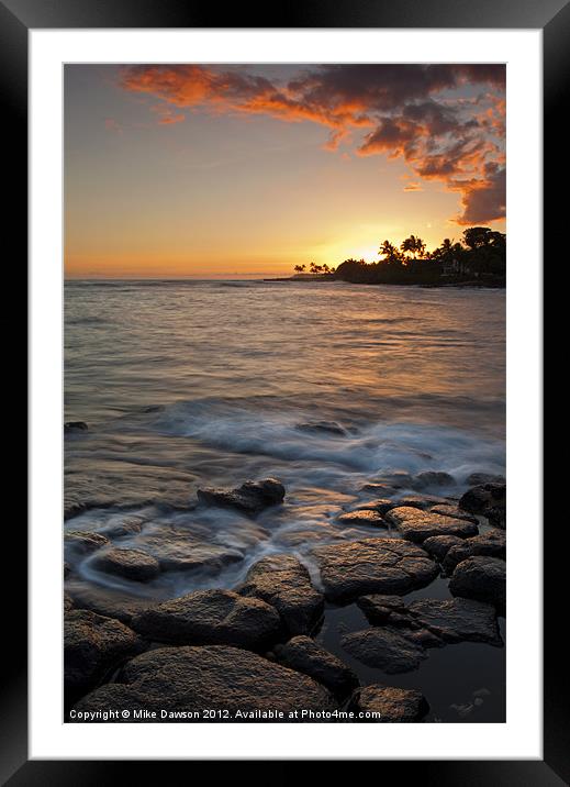 Paradise Sunset Framed Mounted Print by Mike Dawson