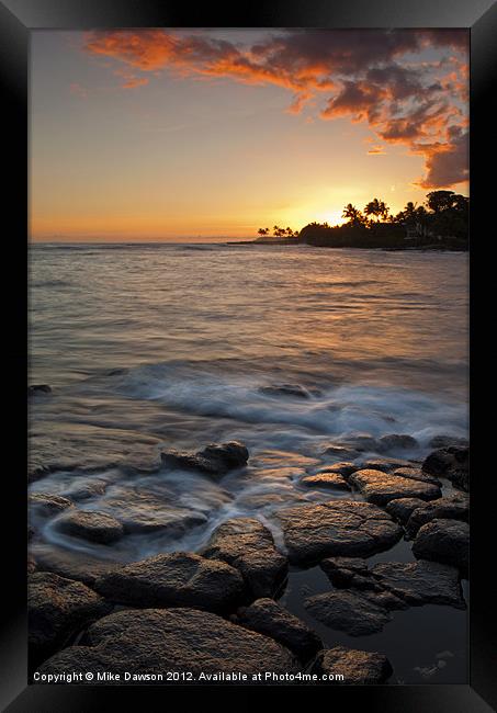 Paradise Sunset Framed Print by Mike Dawson