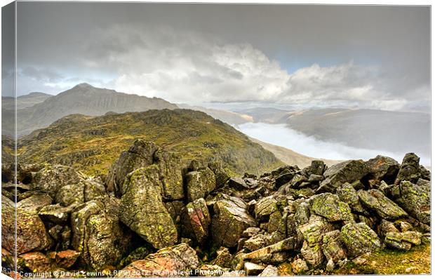 Crinkle Crags & Bow Fell - Cumbria Canvas Print by David Lewins (LRPS)