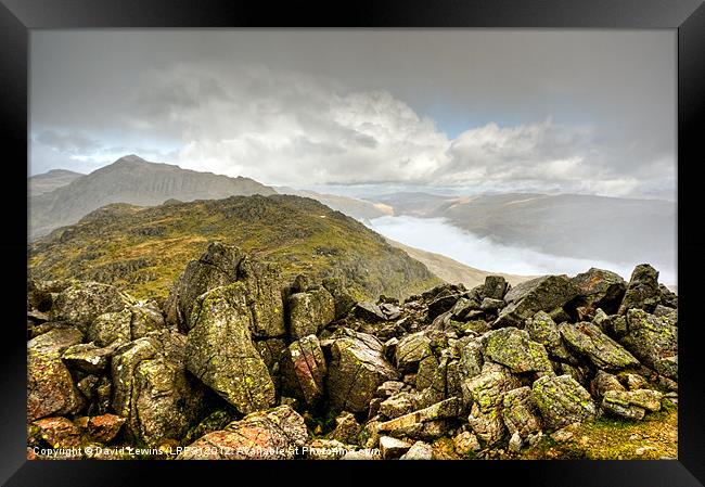 Crinkle Crags & Bow Fell - Cumbria Framed Print by David Lewins (LRPS)