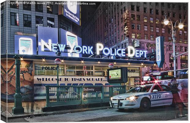 NYPD Times Square New York Canvas Print by K7 Photography