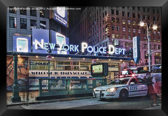 NYPD Times Square New York Framed Print by K7 Photography