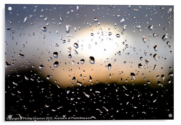 Rain Drops 03 Acrylic by Phillip Shannon