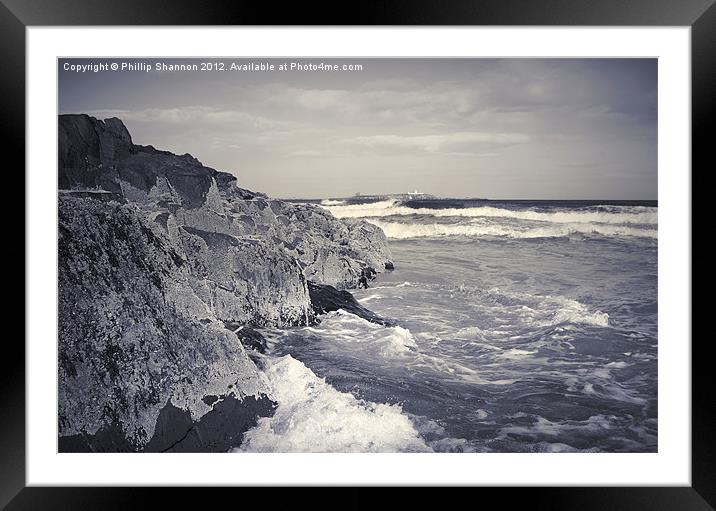 Waves Crashing 02 Framed Mounted Print by Phillip Shannon