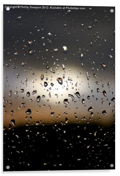 Rain drops 01 Acrylic by Phillip Shannon