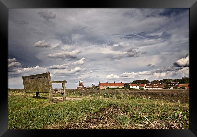 Seat with a View of Cley Framed Print by Paul Macro