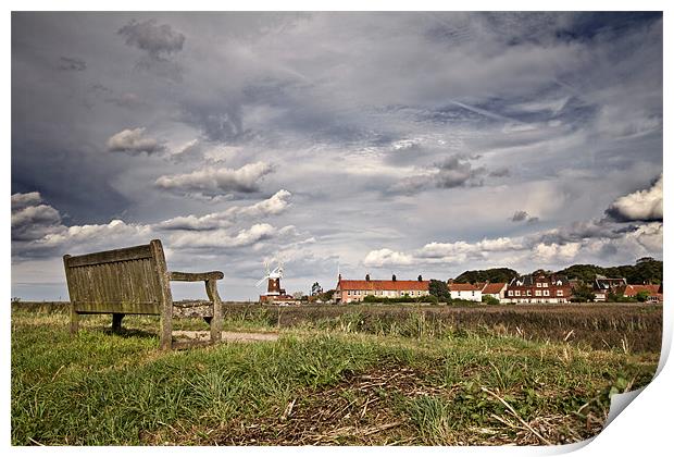 Seat with a View of Cley Print by Paul Macro