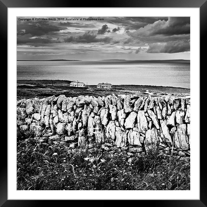 Dry stone wall in Ireland Framed Mounted Print by Kathleen Smith (kbhsphoto)
