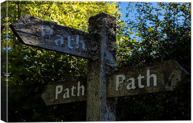 The Three Path Sign Canvas Print by Michael Moverley