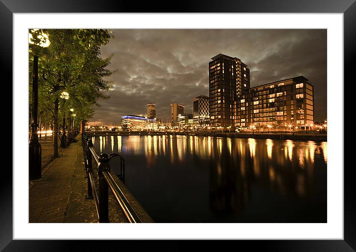 THE QUAYS AT NIGHT Framed Mounted Print by Shaun Dickinson