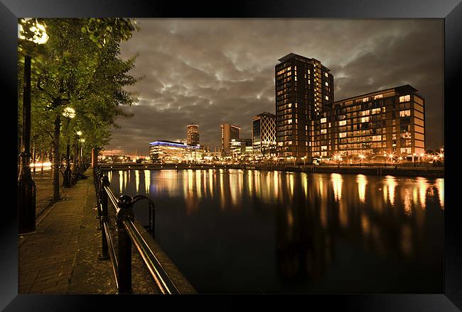 THE QUAYS AT NIGHT Framed Print by Shaun Dickinson