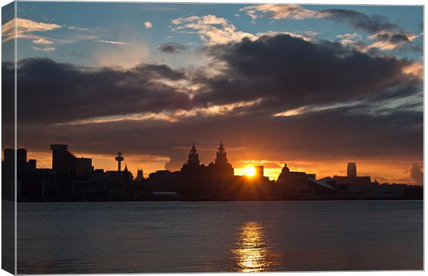 Sun rising over Liverpool Canvas Print by Paul Farrell Photography
