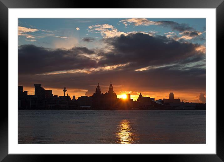 Sun rising over Liverpool Framed Mounted Print by Paul Farrell Photography