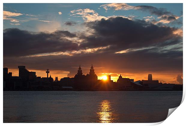Sun rising over Liverpool Print by Paul Farrell Photography