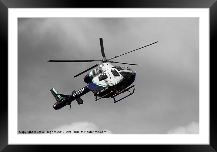 Surrey/Sussex Air Ambulance Framed Mounted Print by Steve Hughes