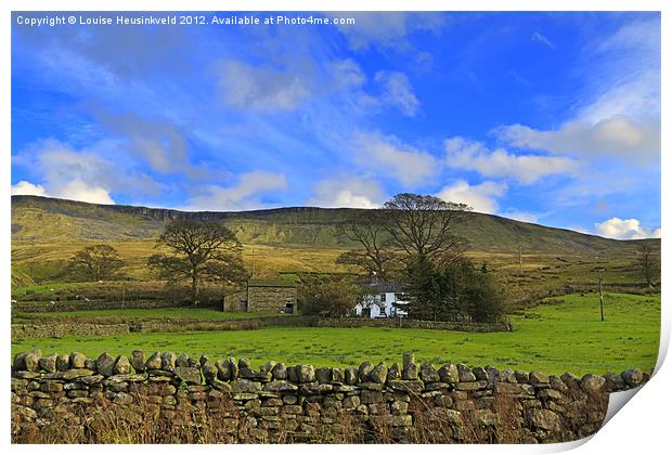 Mallerstang Dale, looking east to Mallerstang Edge Print by Louise Heusinkveld