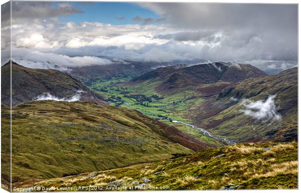 Great Langdale Valley - Cumbria Canvas Print by David Lewins (LRPS)