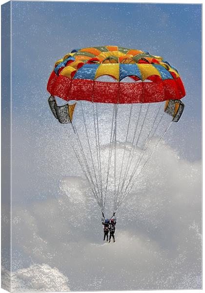 Ladies paragliders on cloud nine Canvas Print by Arfabita  