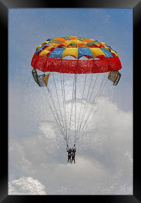 Ladies paragliders on cloud nine Framed Print by Arfabita  