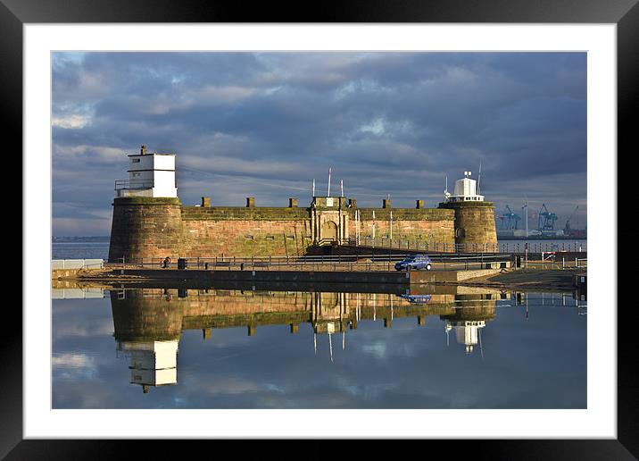 Fort Perch Rock reflected Framed Mounted Print by Paul Farrell Photography