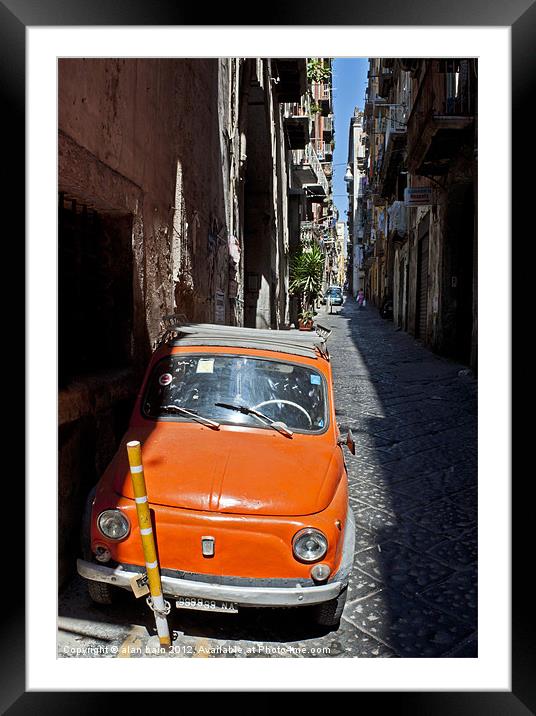 Parking Naples style Framed Mounted Print by alan bain