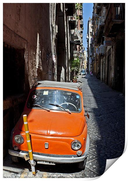Parking Naples style Print by alan bain