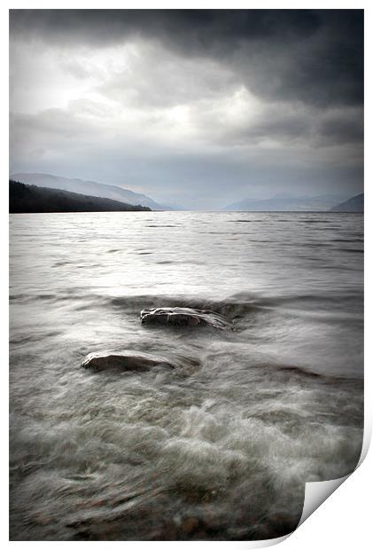 loch ness from Dores beach Print by Macrae Images
