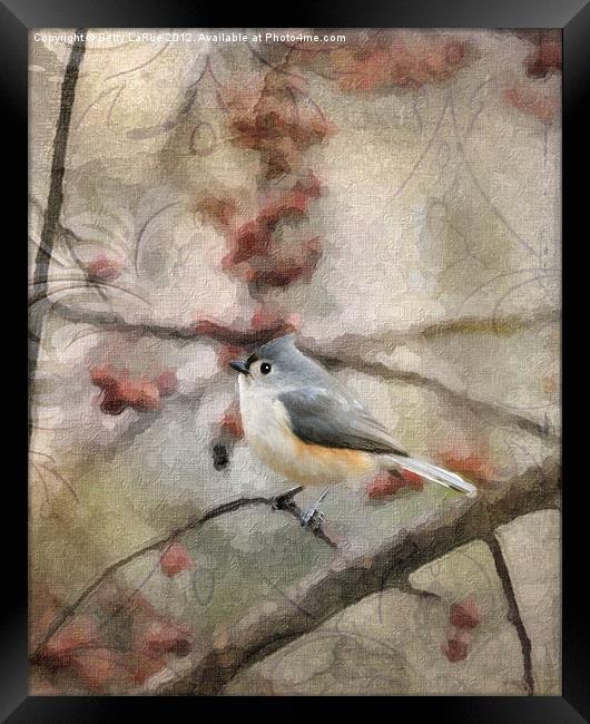 Tufted Titmouse in Crabapple Tree 2 Framed Print by Betty LaRue