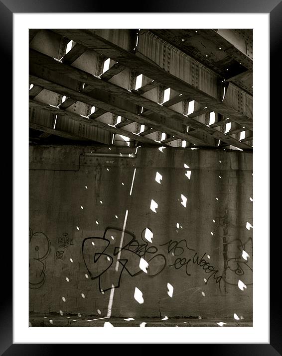 Tag under bridge Framed Mounted Print by Benoit Charon