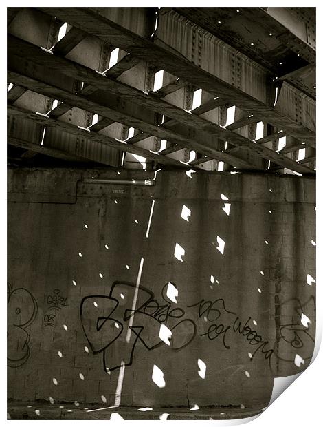 Tag under bridge Print by Benoit Charon