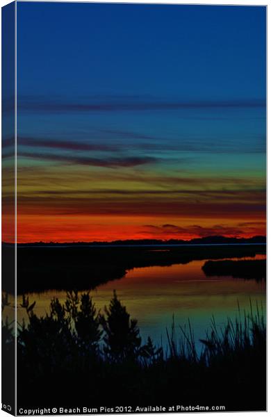 Deep Marshland Sunset Canvas Print by Beach Bum Pics
