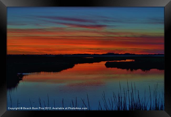 Assateague Bayside Sunset Framed Print by Beach Bum Pics