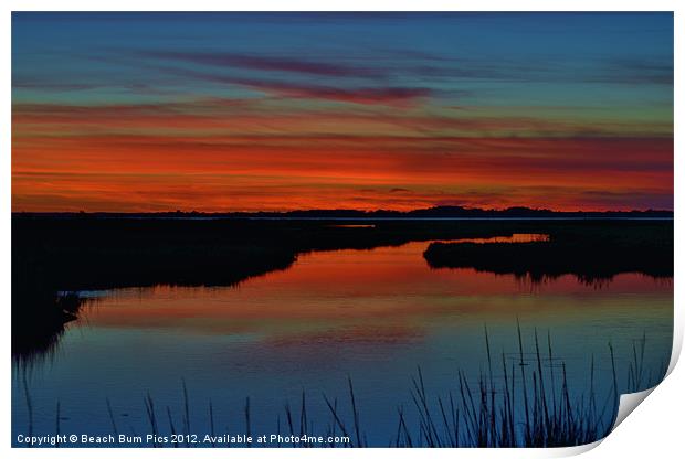 Assateague Bayside Sunset Print by Beach Bum Pics