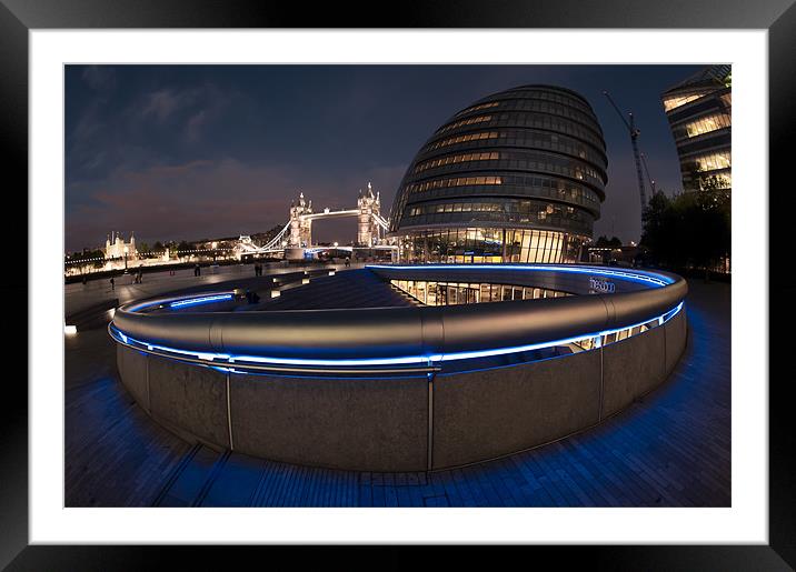 City Hall london Tower Bridge Framed Mounted Print by Gary Mather